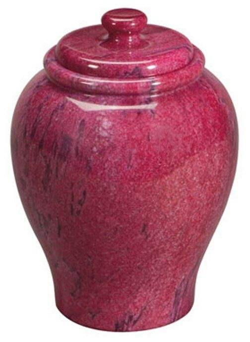 Small/Keepsake 2 1/2 Cubic Inches Red Natural Marble Cremation Urn for Ashes