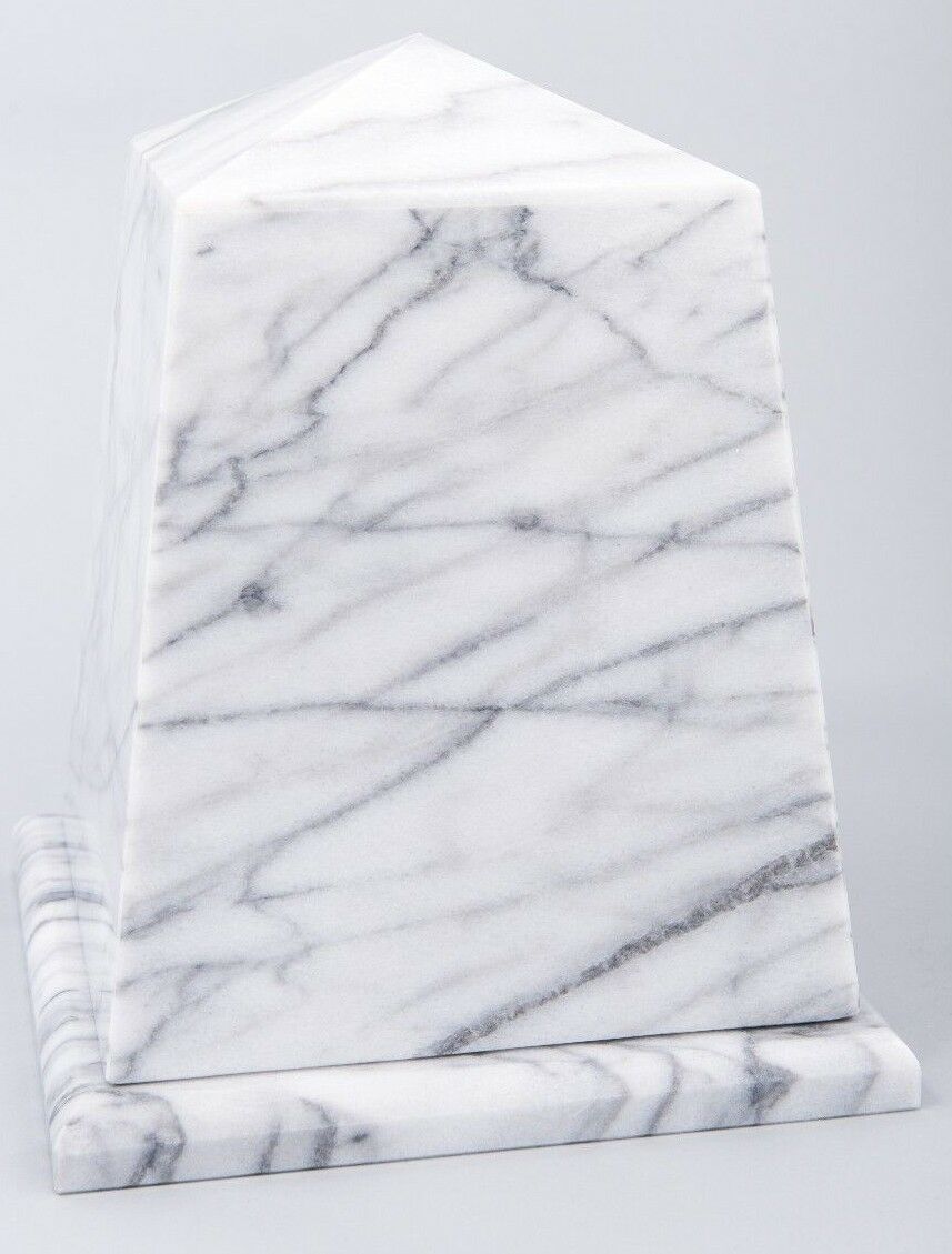 Large/Adult 240 Cubic Inches White Viewpoint Natural Marble Urn for Ashes