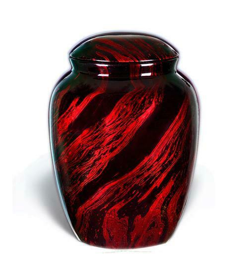 Large/Adult 210 Cubic Inch Fiber Glass Funeral Cremation Urn for Ashes - Red