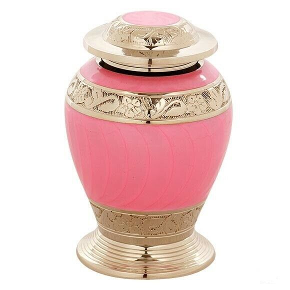 Small/Keepsake 30 Cubic Inch Pink Brass Avondale Infant Funeral Cremation Urn