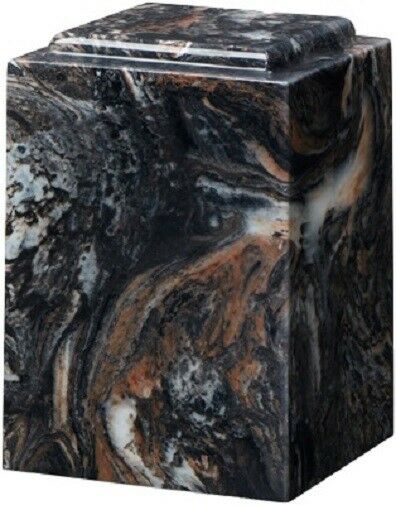 Large/Adult 220 Cubic Inch Windsor Mission Black Cultured Marble Cremation Urn