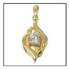 Load image into Gallery viewer, Diamond 24k Gold Plated Sterling Silver Cremation Urn Pendant w/Chain
