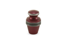 Load image into Gallery viewer, Small/Keepsake 5 Cubic Inch Magenta Aluminum Grecian Funeral Cremation Urn
