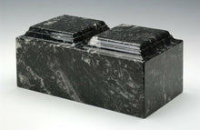 Load image into Gallery viewer, Classic Marble Ebony Companion Cremation Urn, 420 Cubic Inches, TSA Approved

