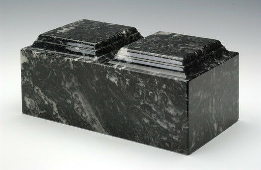 Classic Marble Ebony Companion Cremation Urn, 420 Cubic Inches, TSA Approved