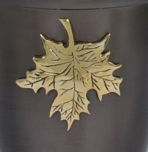 Brass Maple Leaf Applique for Funeral Round Cremation Urn, Pewter Also Avail.