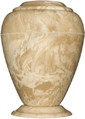 Large 235 Cubic Inch Georgian Vase Creme Cultured Marble Cremation Urn for Ashes