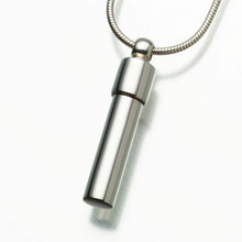 Load image into Gallery viewer, Sterling Silver Cylinder Memorial Jewelry Pendant Funeral Cremation Urn
