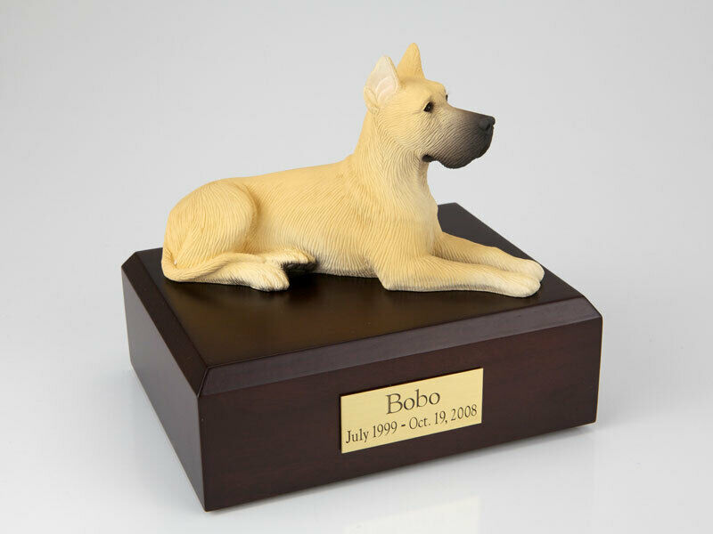 Great Dane, Fawn Pet Funeral Cremation Urn Available in 3 Diff Colors 4 Sizes