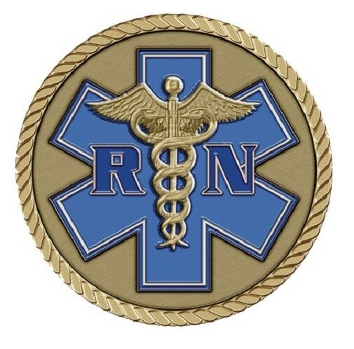 RN Nurse Medallion for Box Cremation Urn/Flag Case - 2 Inch Diameter