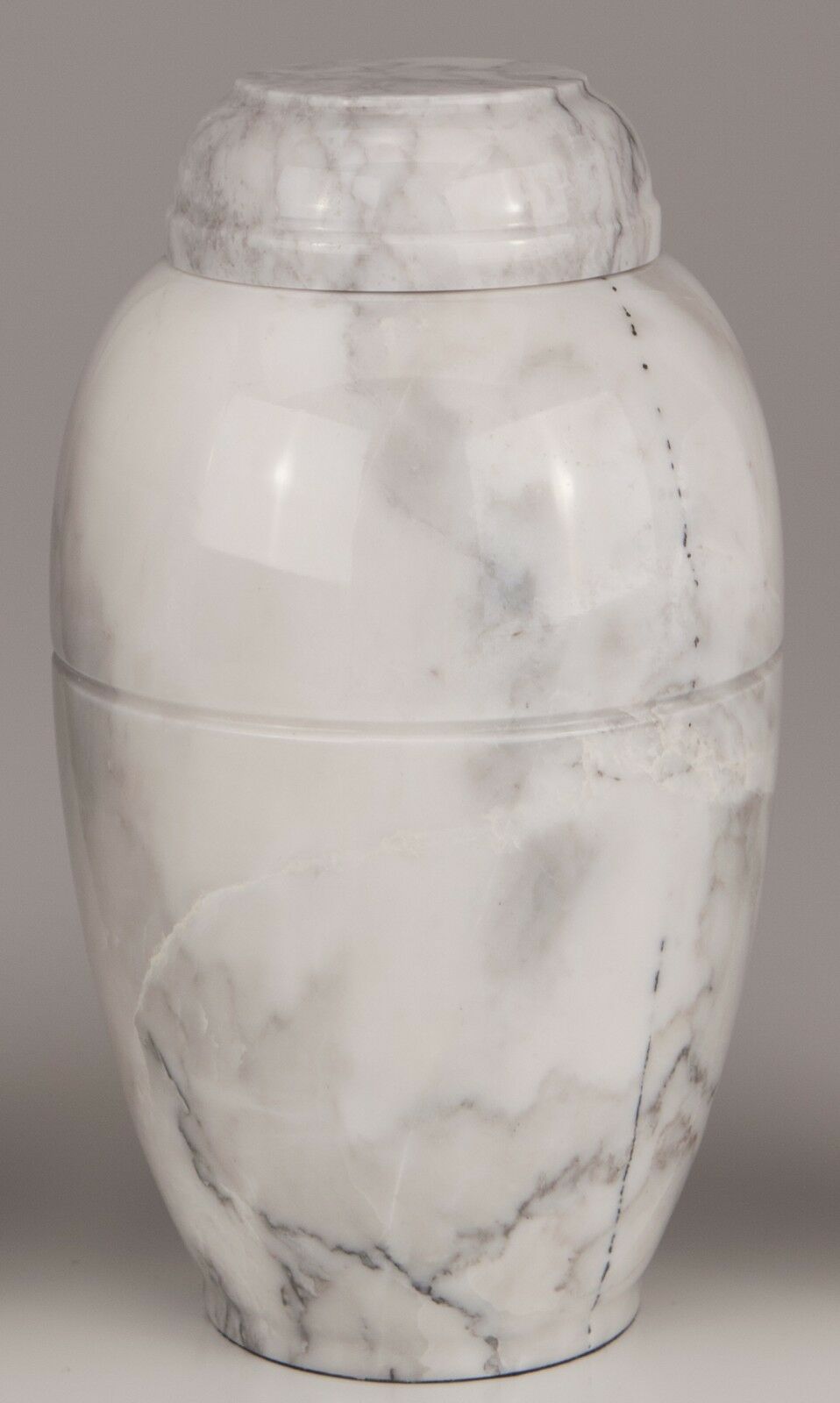 Large 168 Cubic Inches White Marble Vase Funeral Urn for Cremation Ashes