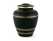 Load image into Gallery viewer, Black Brass Adult 200 Cubic Inch Funeral Cremation Urn for Ashes
