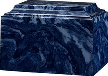 Load image into Gallery viewer, Large/Adult 225 Cubic Inch Tuscany Midnight Blue Cultured Marble Cremation Urn
