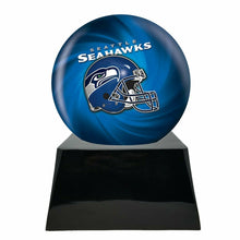 Load image into Gallery viewer, Large/Adult 200 Cubic Inch Seattle Seahawks Metal Ball on Cremation Urn Base
