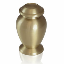 Load image into Gallery viewer, Small/Keepsake 4 Cubic Inches Gold Brass Funeral Cremation Urn for Ashes
