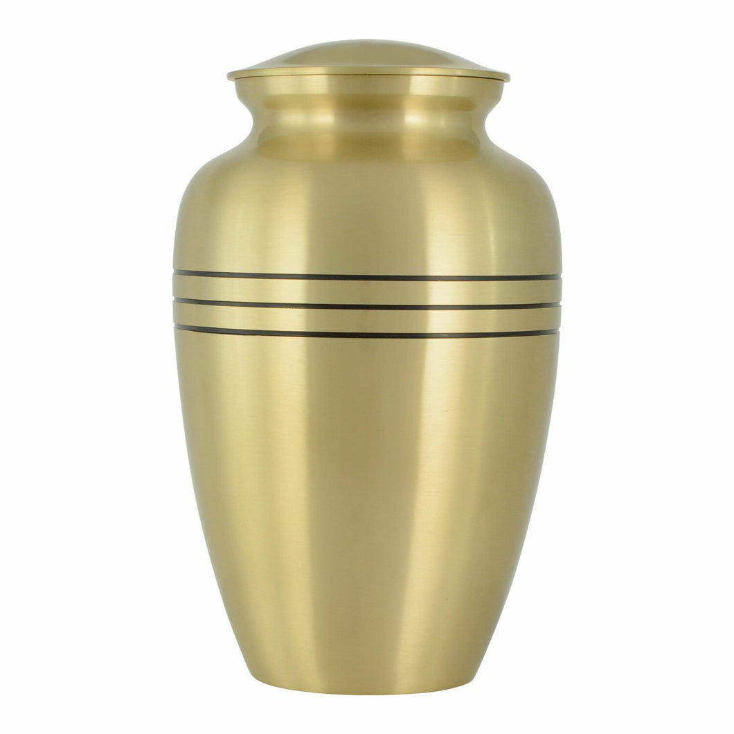 Large/Adult 228 Cubic Inches Classic Gold Brass Funeral Cremation Urn for Ashes