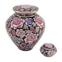 Load image into Gallery viewer, Large/Adult Filigree Cloisonné Floral Pink Funeral Cremation Urn For Ashes
