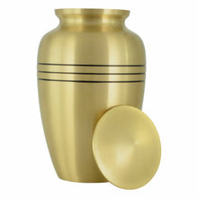 Load image into Gallery viewer, Large/Adult 228 Cubic Inches Classic Gold Brass Funeral Cremation Urn for Ashes
