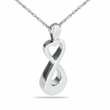 Load image into Gallery viewer, Infinity Heart Stainless Steel Pendant/Necklace Funeral Cremation Urn for Ashes
