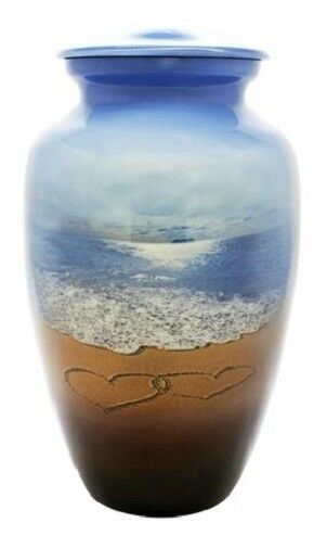 Small/Keepsake 3 Cubic Inch Beach Memories Aluminum Cremation Urn for Ashes