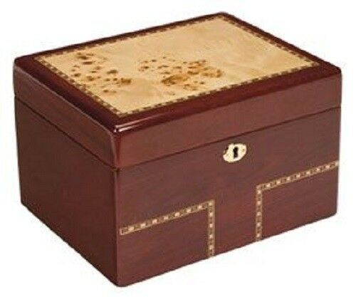 Large/Adult 230 Cubic Inches Burlwood Treasure Chest Cremation Urn for Ashes