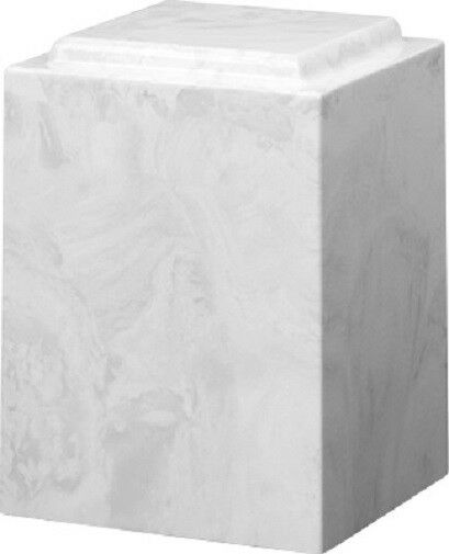 Large/Adult 220 Cubic Inch Windsor White Cultured Marble Cremation Urn for Ashes