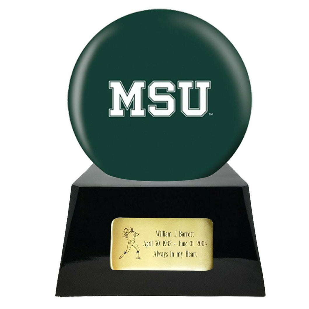 Large/Adult 200 Cubic Inch Michigan State Spartans Ball on Cremation Urn Base