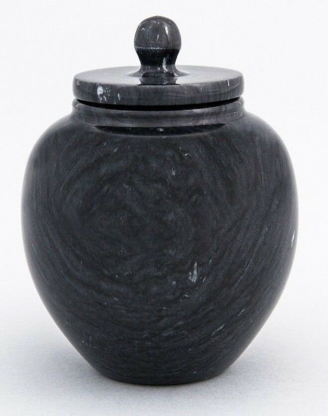 Small/Keepsake 6 Cubic Inch Black Legacy Natural Marble Urn for Cremation Ashes