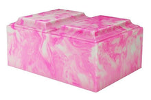 Load image into Gallery viewer, XL Companion Funeral Cremation Urn For Ashes Cultured Marble Pink Tuscany
