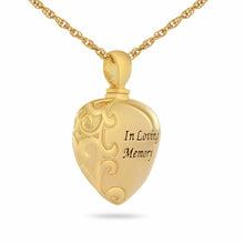 Load image into Gallery viewer, 10K Solid Gold Memory Heart Pendant/Necklace Funeral Cremation Urn for Ashes
