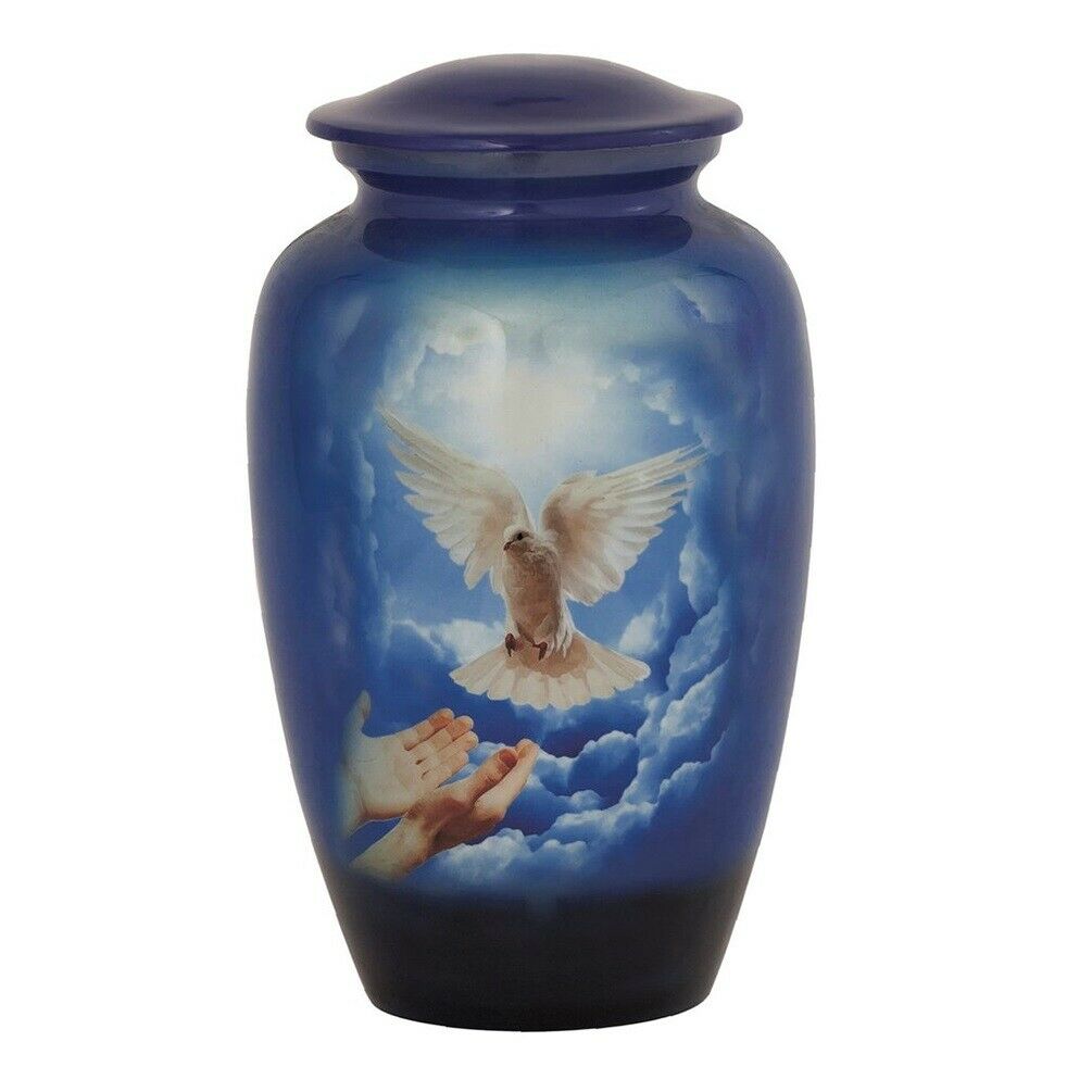 Large/Adult 210 Cubic Inch Metal Doves Funeral Cremation Urn for Ashes