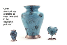 Load image into Gallery viewer, Keepsake Funeral Cremation Urn for ashes,5 Cubic Inches-Glenwood Blue Marble
