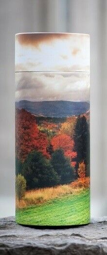 Small/Keepsake 26 Cubic In. Autumn Trees Scattering Tube Cremation Urn for Ashes