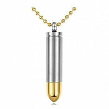 Load image into Gallery viewer, Gold Tipped Bullet Stainless Steel Pendant/Necklace Cremation Urn for Ashes
