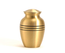 Load image into Gallery viewer, New, Solid Brass Classic Bronze Heart Keepsake Cremation Urn, 3 Cubic Inches
