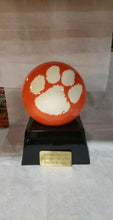 Load image into Gallery viewer, Large/Adult 200 Cubic Inch Clemson Tigers Metal Ball on Cremation Urn Base
