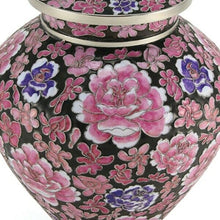 Load image into Gallery viewer, Large/Adult Filigree Cloisonné Floral Pink Funeral Cremation Urn For Ashes
