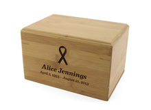 Load image into Gallery viewer, Large Bamboo Box Funeral Cremation Urn for Ashes, 200 Cubic Inches
