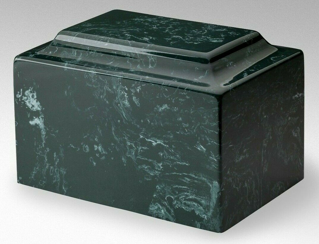 Classic Marble Evergreen Adult 210 Cubic Inches Cremation Urn, TSA Approved