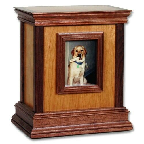 Large/Adult 225 Cubic Inch Cherry Framed Handcrafted Wood Funeral Cremation Urn