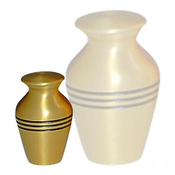 Small/Keepsake 4 Cubic Inch Gold Classic Brass Funeral Cremation Urn for Ashes