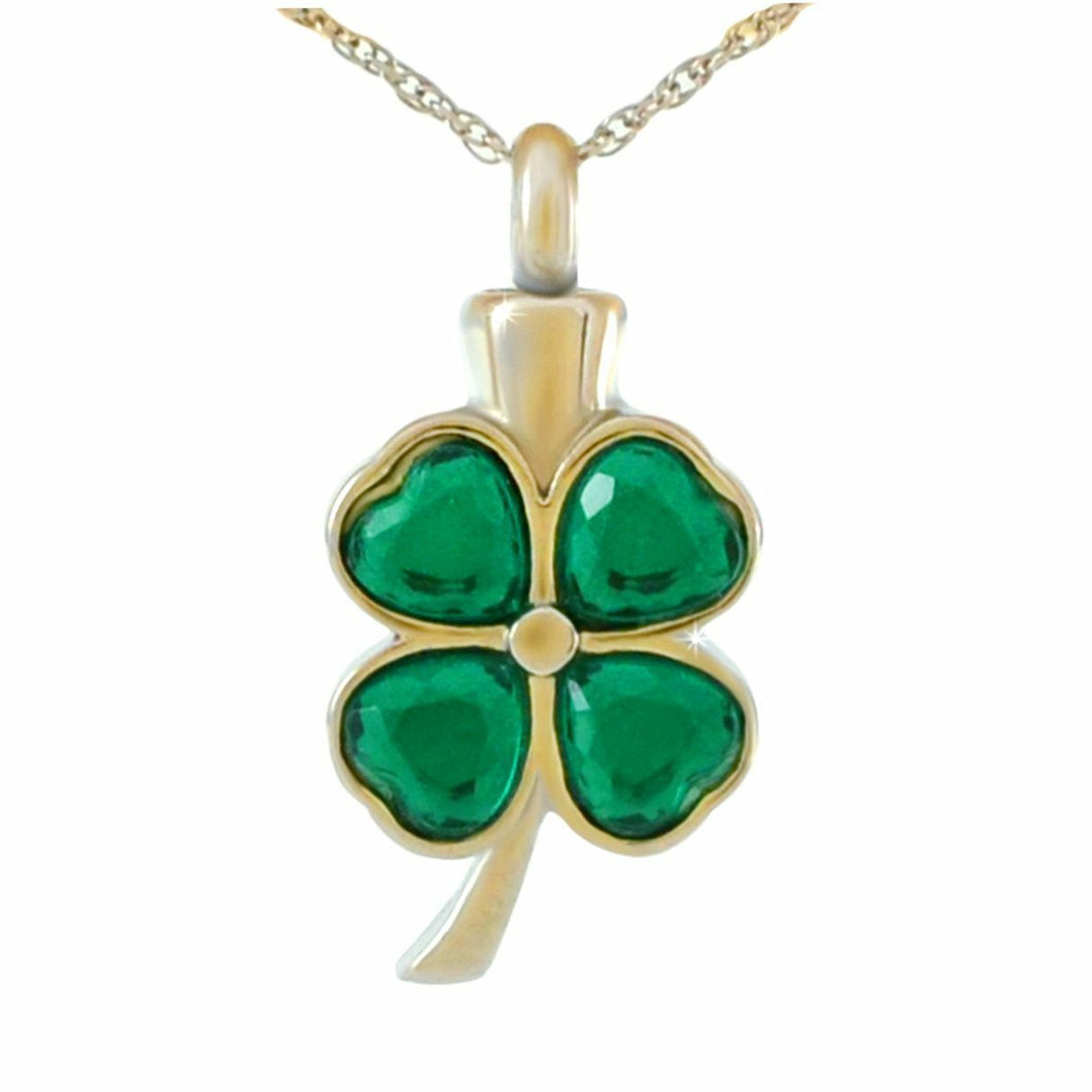 Small/Keepsake Clover Shamrock Steel Pendant Funeral Cremation Urn for Ashes