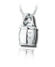 Load image into Gallery viewer, Sterling Silver Cat Cookie Jar Funeral Cremation Urn Pendant for Ashes w/Chain
