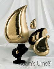 Load image into Gallery viewer, Large/Adult Size 170 Cubic Ins Tear Drop Shaped Solid Brass Cremation Urn
