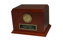 Load image into Gallery viewer, Large/Adult Walnut 200 Cubic Inch Funeral Cremation Urn for Ashes - Marine Corps
