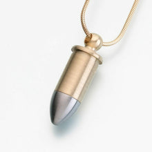 Load image into Gallery viewer, Bronze Bullet-Two-tone Pendant Funeral Cremation Jewelry Urn For Ashes
