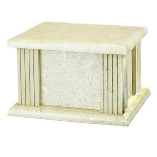 Large/Adult 210 Cubic Inches Cream Wash Marble Funeral Cremation Urn for Ashes