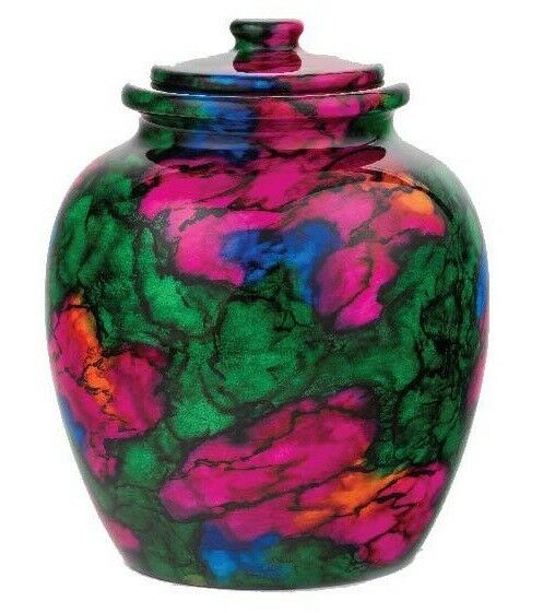 Large/Adult 205 Cubic Inches Rainbow Legacy Natural Marble Urn for Ashes