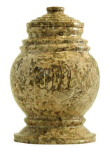 Load image into Gallery viewer, Princess Fossil Stone Marble Keepsake Funeral Cremation Urn for Ashes 3&quot;
