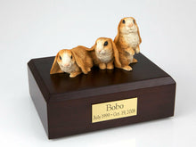 Load image into Gallery viewer, 3 Brown Bunnies Figurine Rabbit Pet Cremation Urn Avail 3 Different Color/4 Size
